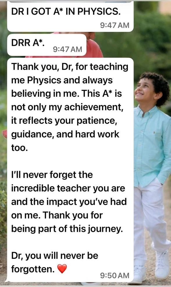 WhatsApp message from a student 1