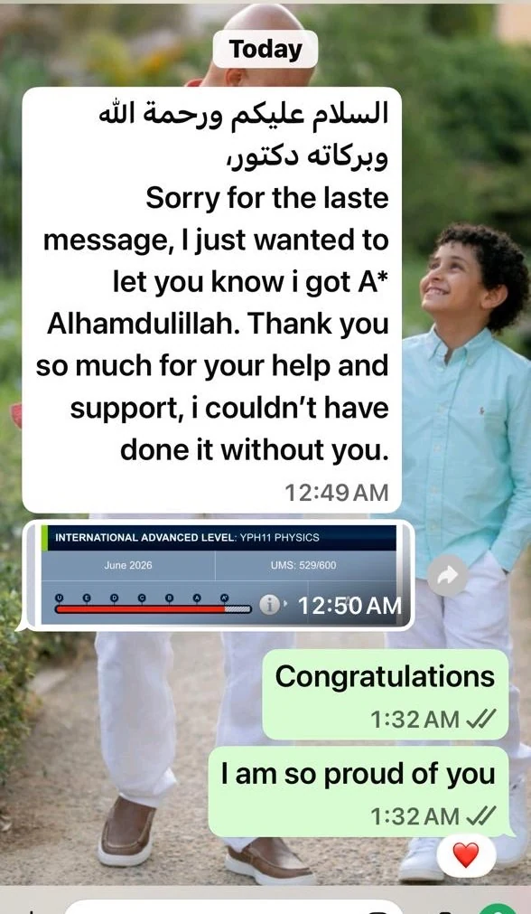 WhatsApp message from a student 2