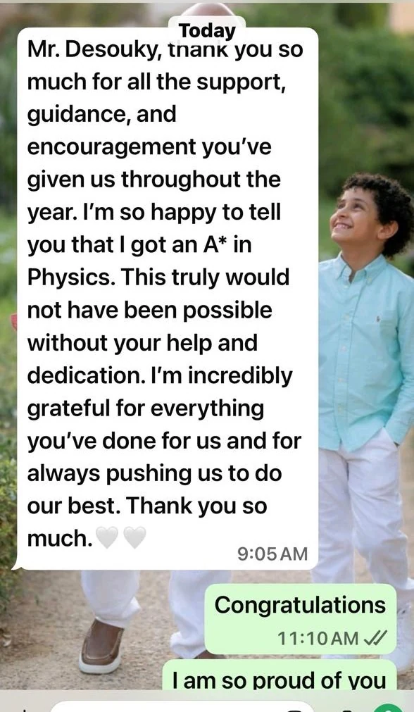 WhatsApp message from a student 4