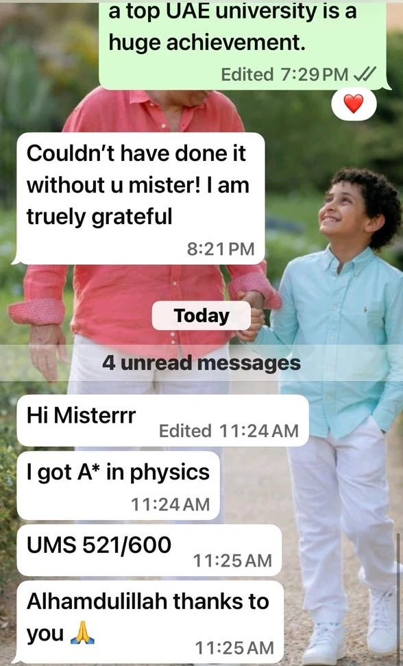 WhatsApp message from a student 5