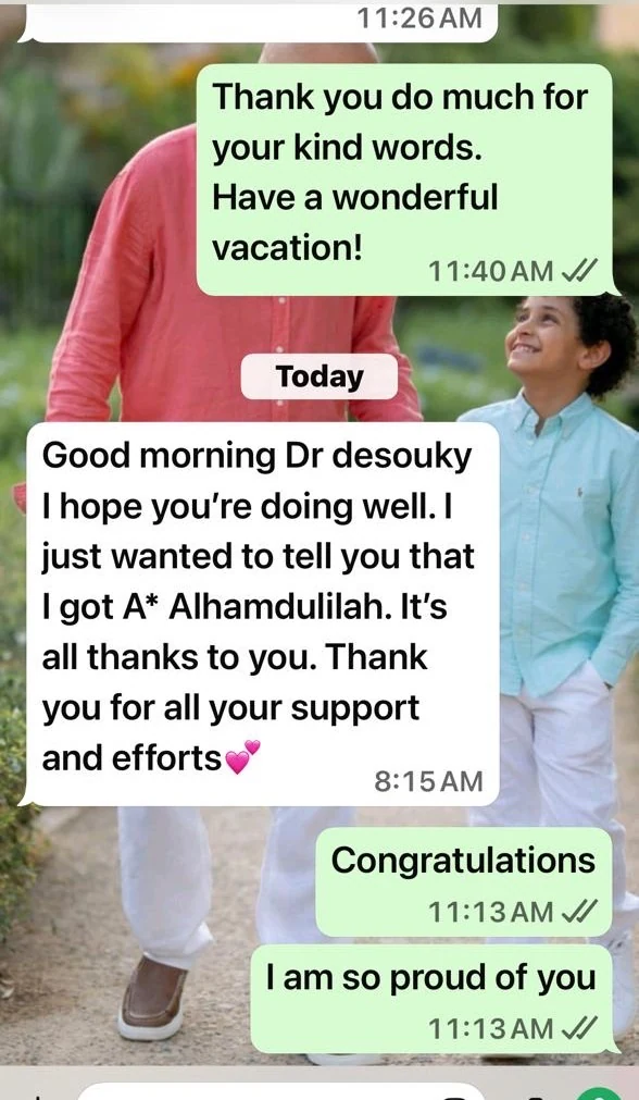 WhatsApp message from a student 6