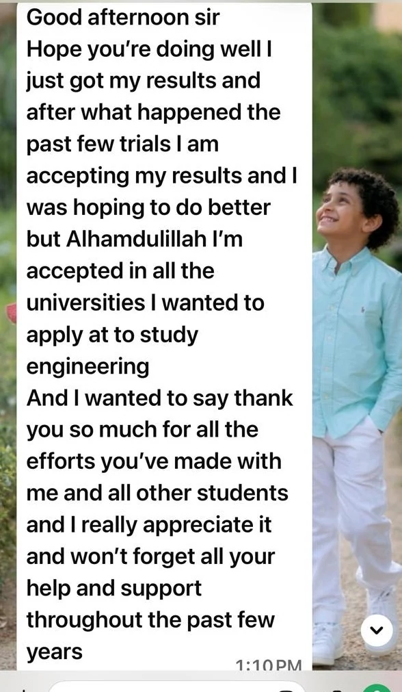 WhatsApp message from a student 7