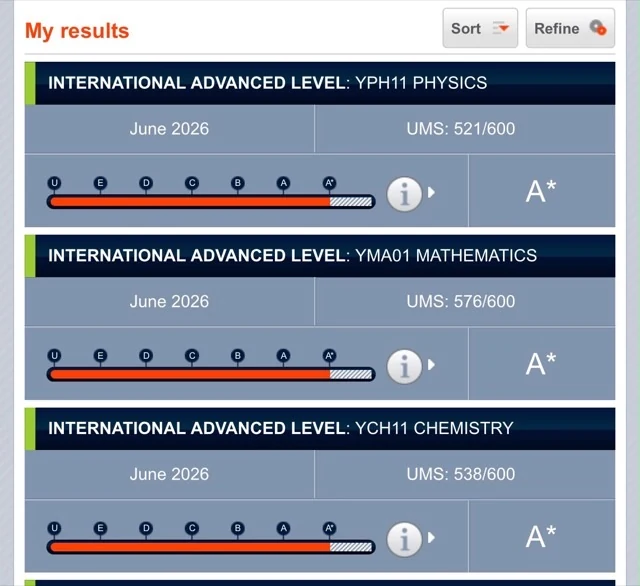 Student exam result 4