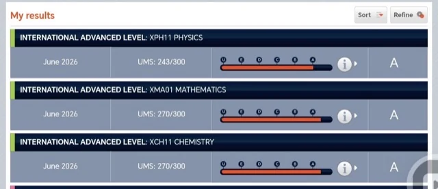 Student exam result 8